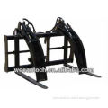 Skid steer loader attachment wood grapple fork